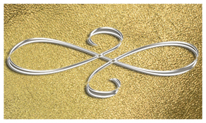 DNSEMP-C-601-SL-SH-GD Silver Scroll Shimmer Gold